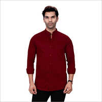 मैरून पुरुषों के लिए कैज़ुअल वियर कॉटन शर्ट