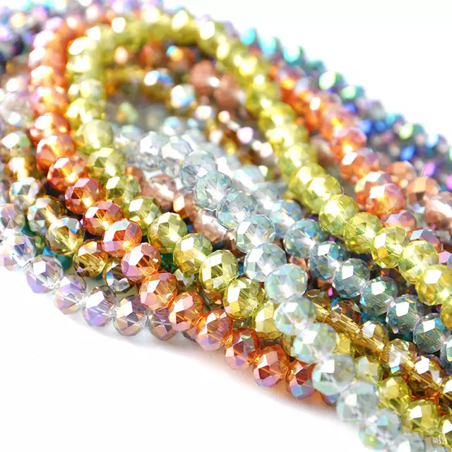 Crystal Beads - Glass, 4mm Round Multicolor With 1mm Hole Size | 100pcs Ideal For Crafting And Jewelry Making
