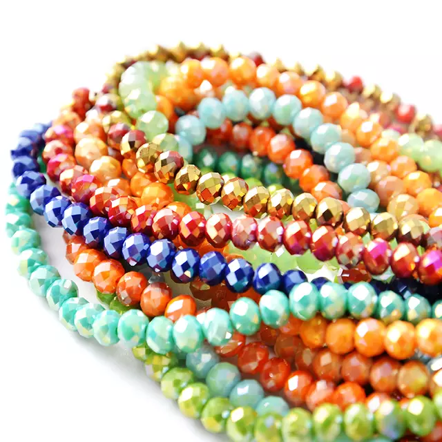 Crystal Beads - Glass, 4mm Round Multicolor With 1mm Hole Size | 100pcs Ideal For Crafting And Jewelry Making