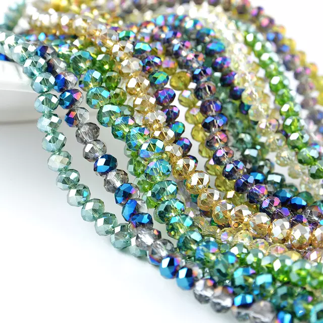 Crystal Beads - Glass, 4mm Round Multicolor With 1mm Hole Size | 100pcs Ideal For Crafting And Jewelry Making