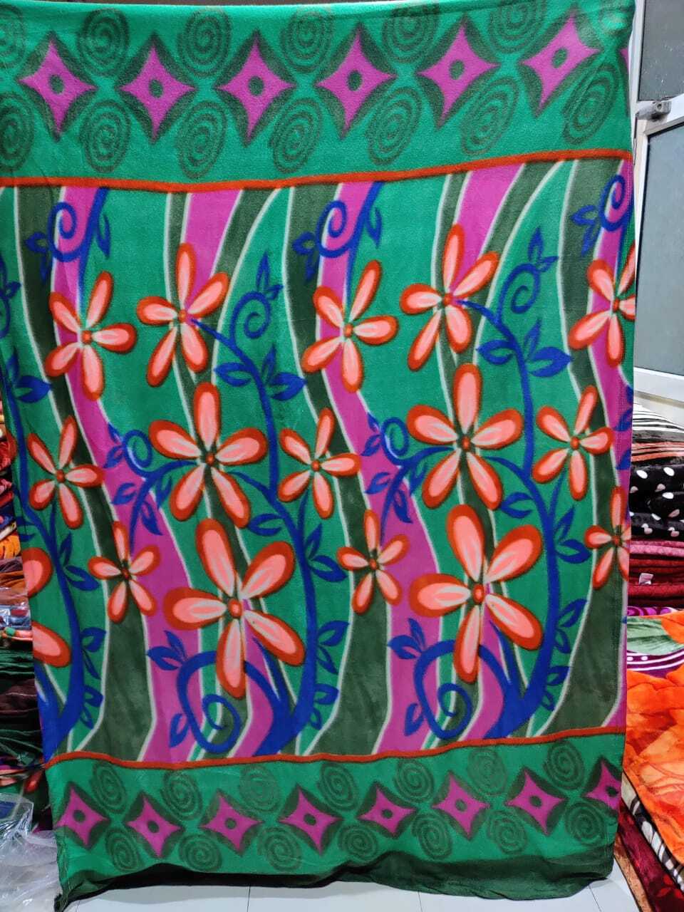 High Quality Raised Polar Fleece Blanket - 90x60 Inches, Multicolored | 100% Microfiber Polyester, Soft, Waterproof, Portable, Skin Friendly