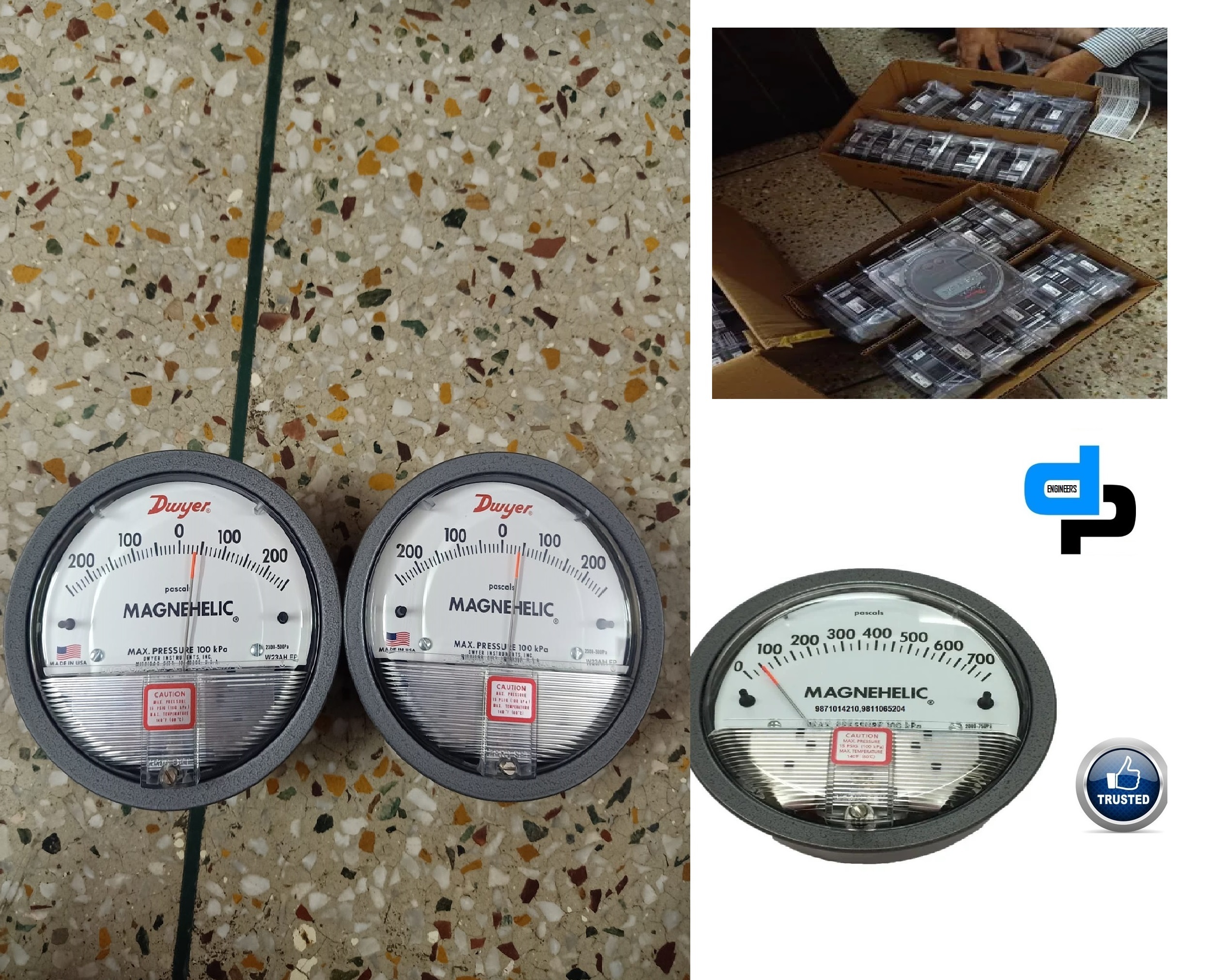 Magnehelic Differential Pressure Gauge - Metal Alloy, 112 Mm Diameter, Matte Black Finish | Low Cost, Accurate Within 2%, Ideal For Pharmaceuticals And Industrial Applications
