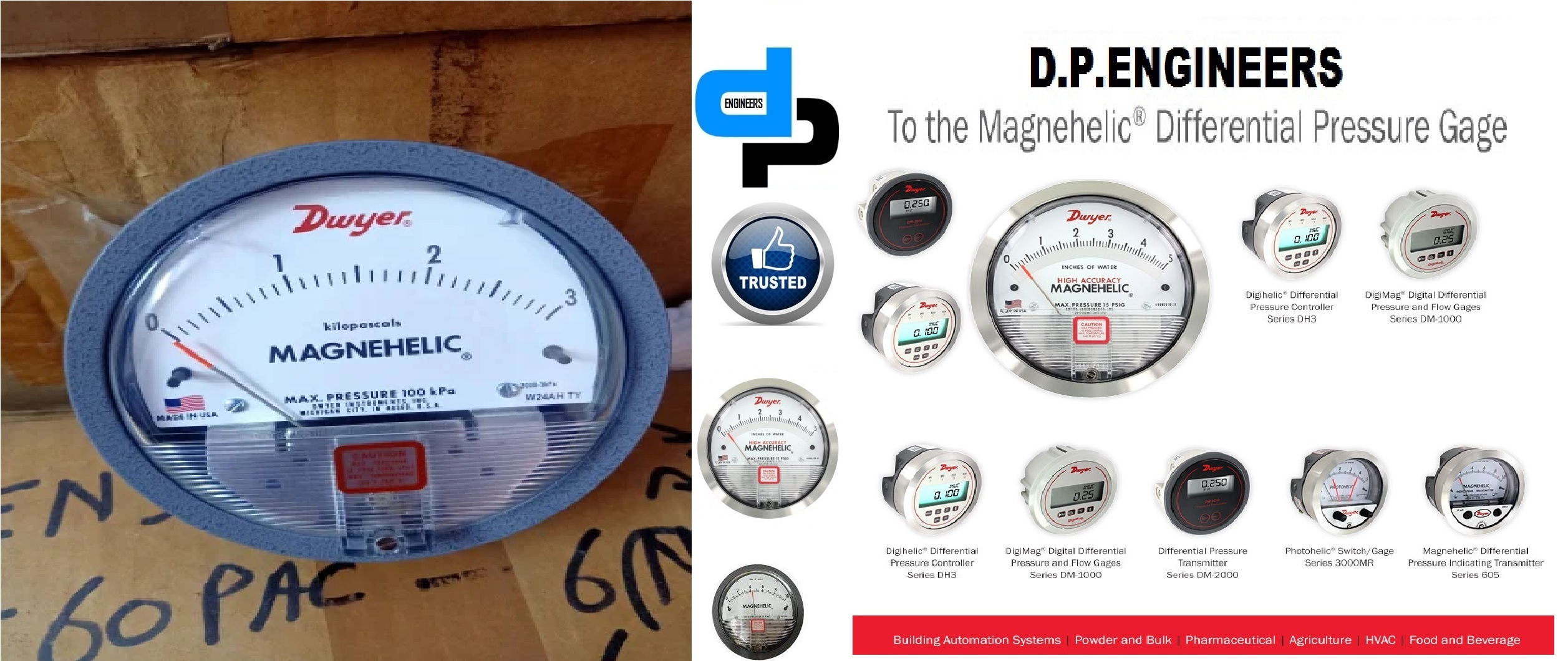 Magnehelic Differential Pressure Gauge - Metal Alloy, 112 Mm Diameter, Matte Black Finish | Low Cost, Accurate Within 2%, Ideal For Pharmaceuticals And Industrial Applications