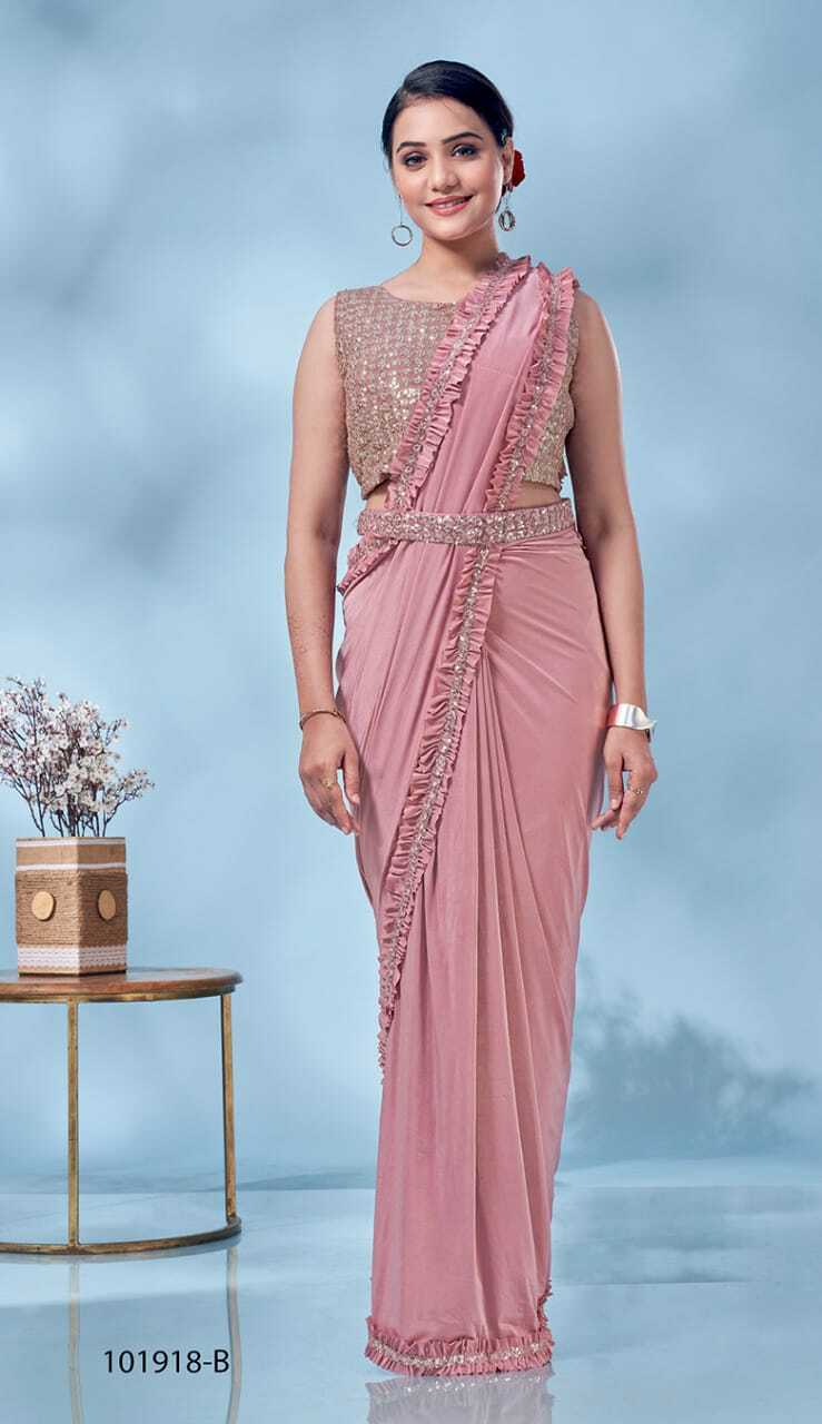 Women Imported Lycra Designer Saree - 5.5 Meters Length, Gray Color | Comfortable Fit, Elegant Design, Party Wear, Soft Fabric, Stylish Drape