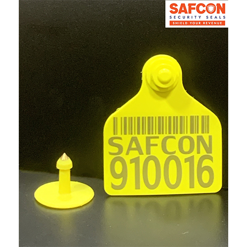 Safcon Ear Tag Applicator - Yellow Visual Ear Tags 27mm Male & 58x69mm/45x40mm Female Parts | Tamperproof, Ideal For Cows, Buffalos, Goats, Sheep