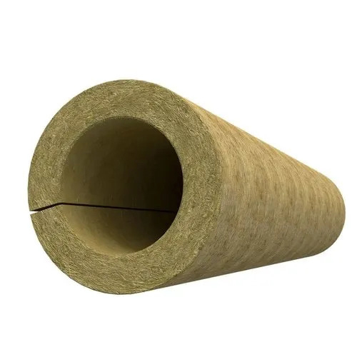 Rockwool Pipe Insulation - Rubber Material, 50 mm Thickness, 144 kg/m3 Density | Industrial Application
