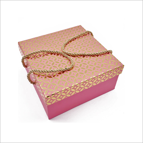 Corrugated Packaging Box With Handle - Square Paper Material Glossy Lamination | Ideal For Food Storage And Transport