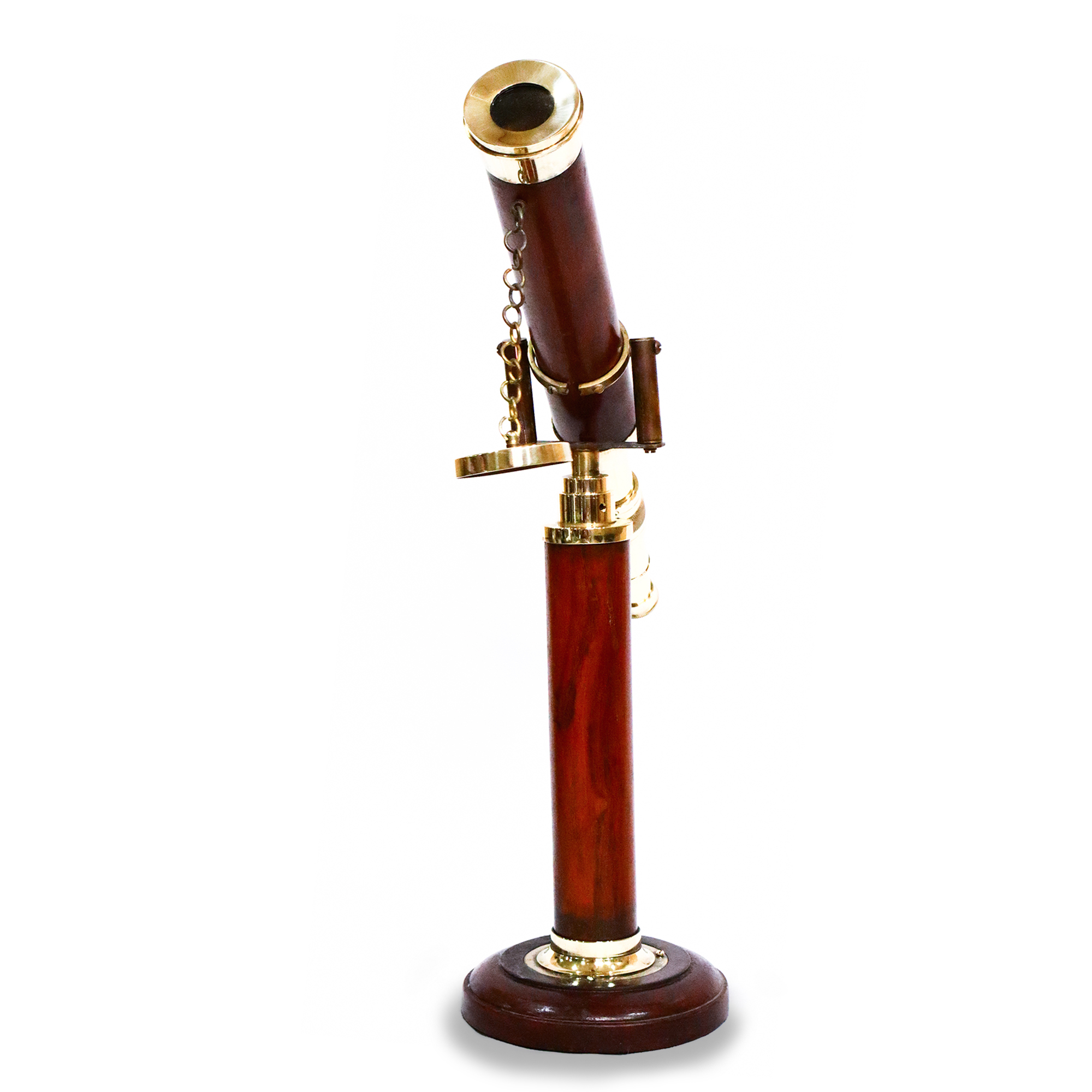 Brown Nautical Vintage Single Barrel Desktop Telescope With Stand