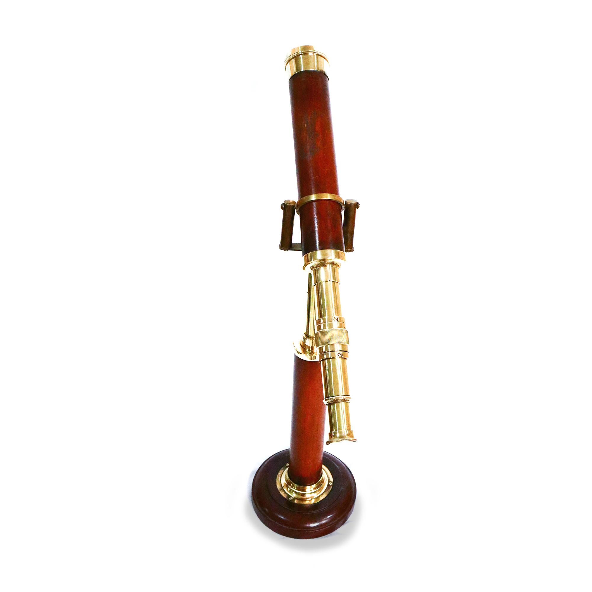 Brown Nautical Vintage Single Barrel Desktop Telescope With Stand