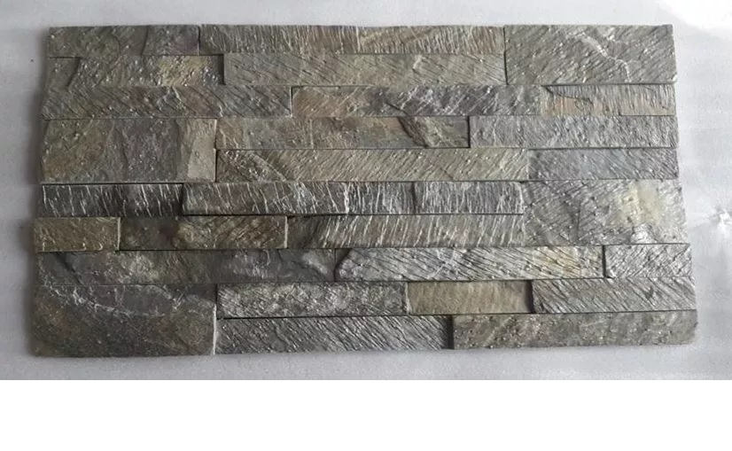 Deoli Green Quartzite Ledge Stone Panels - 15x60 Cm Natural Finish, Customized Cut-to-size Slate Panels