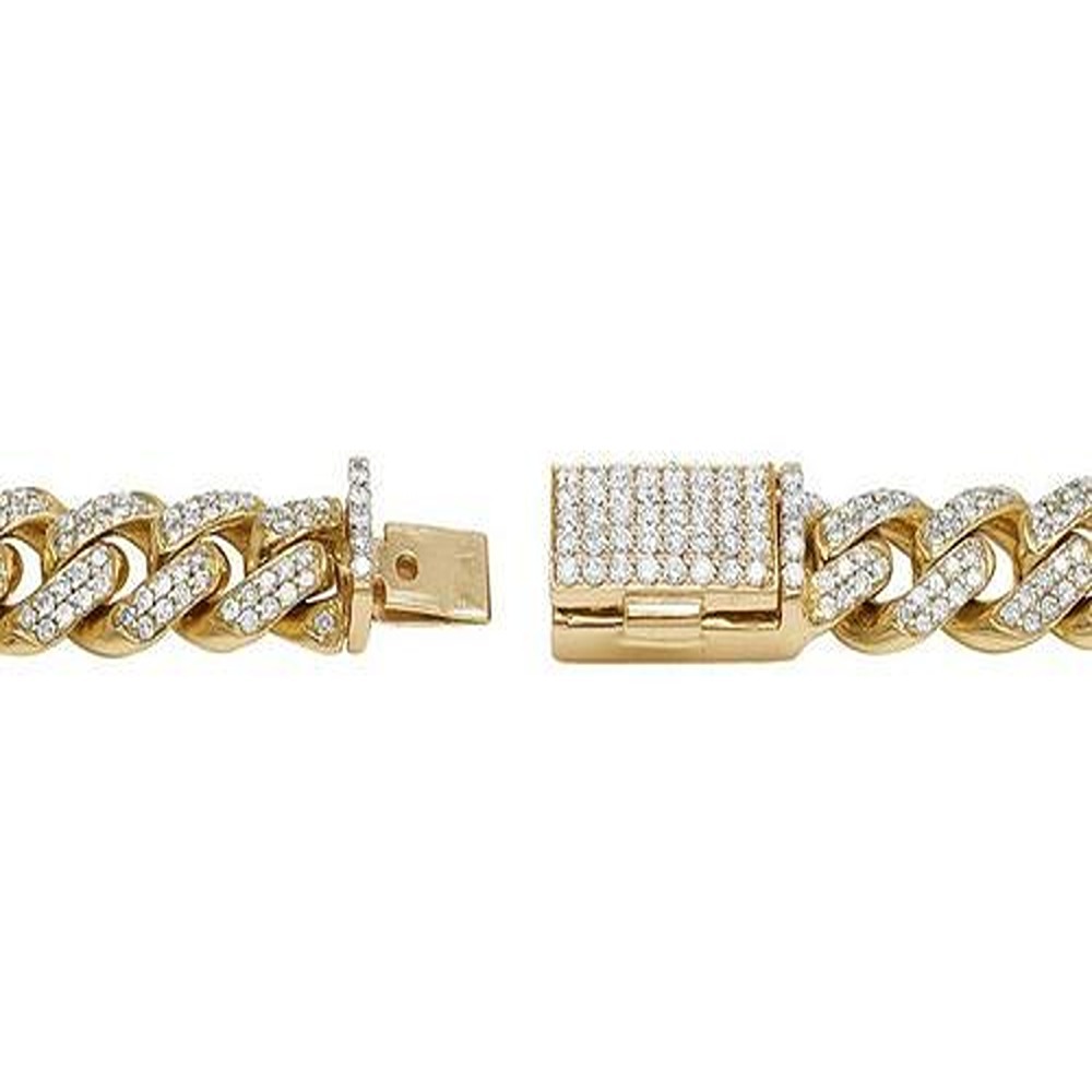 Diamond Miami Cuban Chain In Natural Diamonds 14 Yellow Gold Diamond Carat Weight: 30 Carat