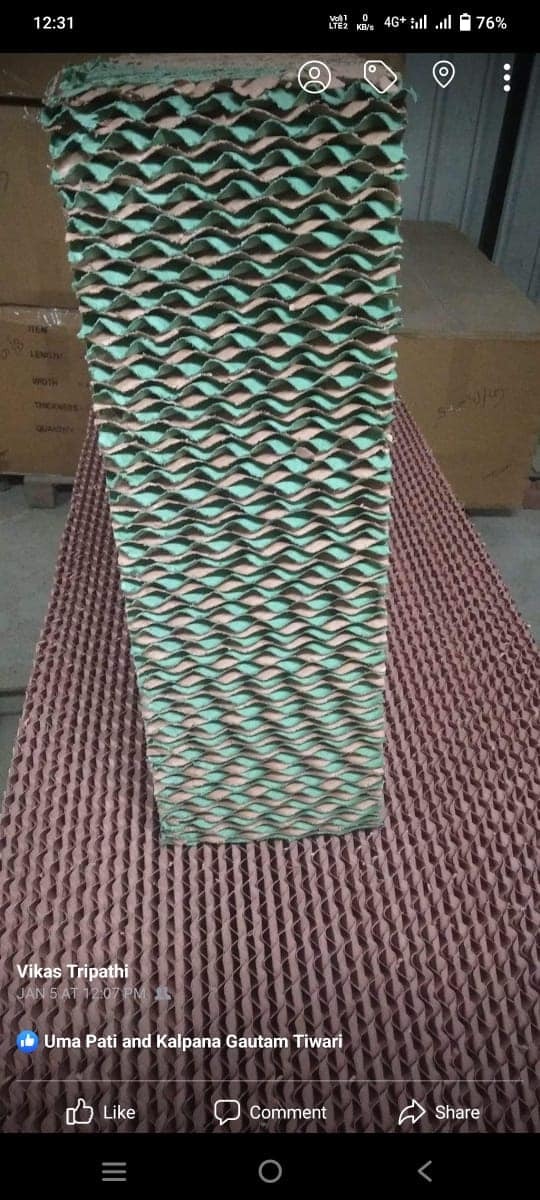 Brown And Green Brown Evaporative Cooling Pad Size 1800mmx600mmx200mm
