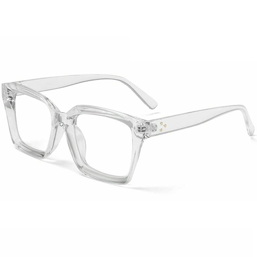 Anti Blue Reading Glasses - Glass Lenses, White Frame | Fashionable Design For Men And Women, Transparent Lenses Protection