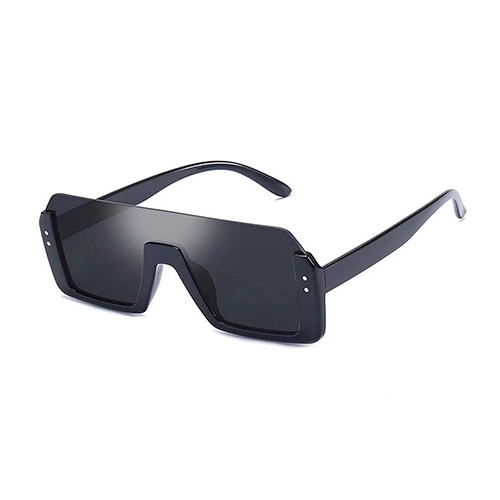 Upper Rimless Goggles - Glass Lenses, Compact Size, Black Frame And Lenses | Lightweight, Comfortable Fit For Men & Women