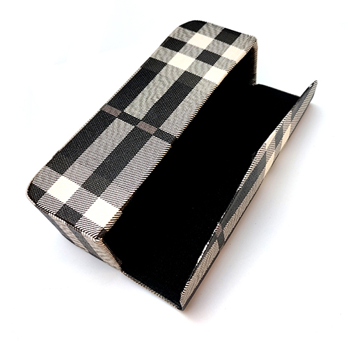 Grey Magnet Eyewear Cases And Covers - Cotton Fabric, Different Size, Black Color | Secure Button Closure, Customizable Design And Size