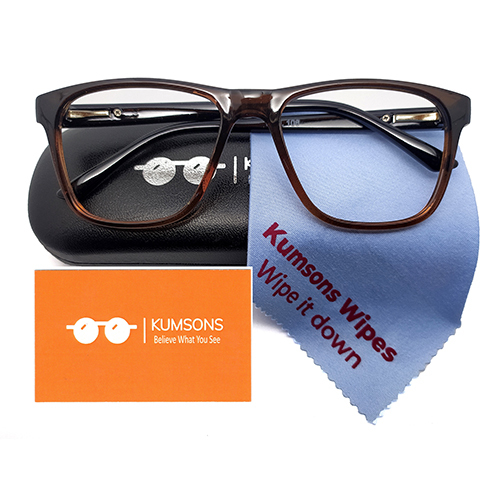 M-vision Glasses - Glass Lenses, Black Frame, Transparent Lenses | Stylish Anti Blue Ray Protection For Men And Women
