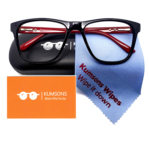 M-vision Red Anti Blue Ray Glasses - Frame Color: Black
