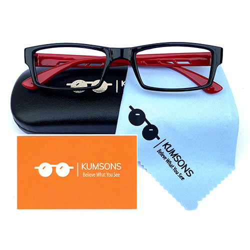 Kids T33 Red Anti Blue Ray Glasses - Frame Color: Black