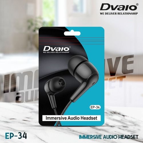 Dvaio Ep-34 वायर्ड इन द ईयर हेडफ़ोन (माइक के साथ हाँ मिश्रित)