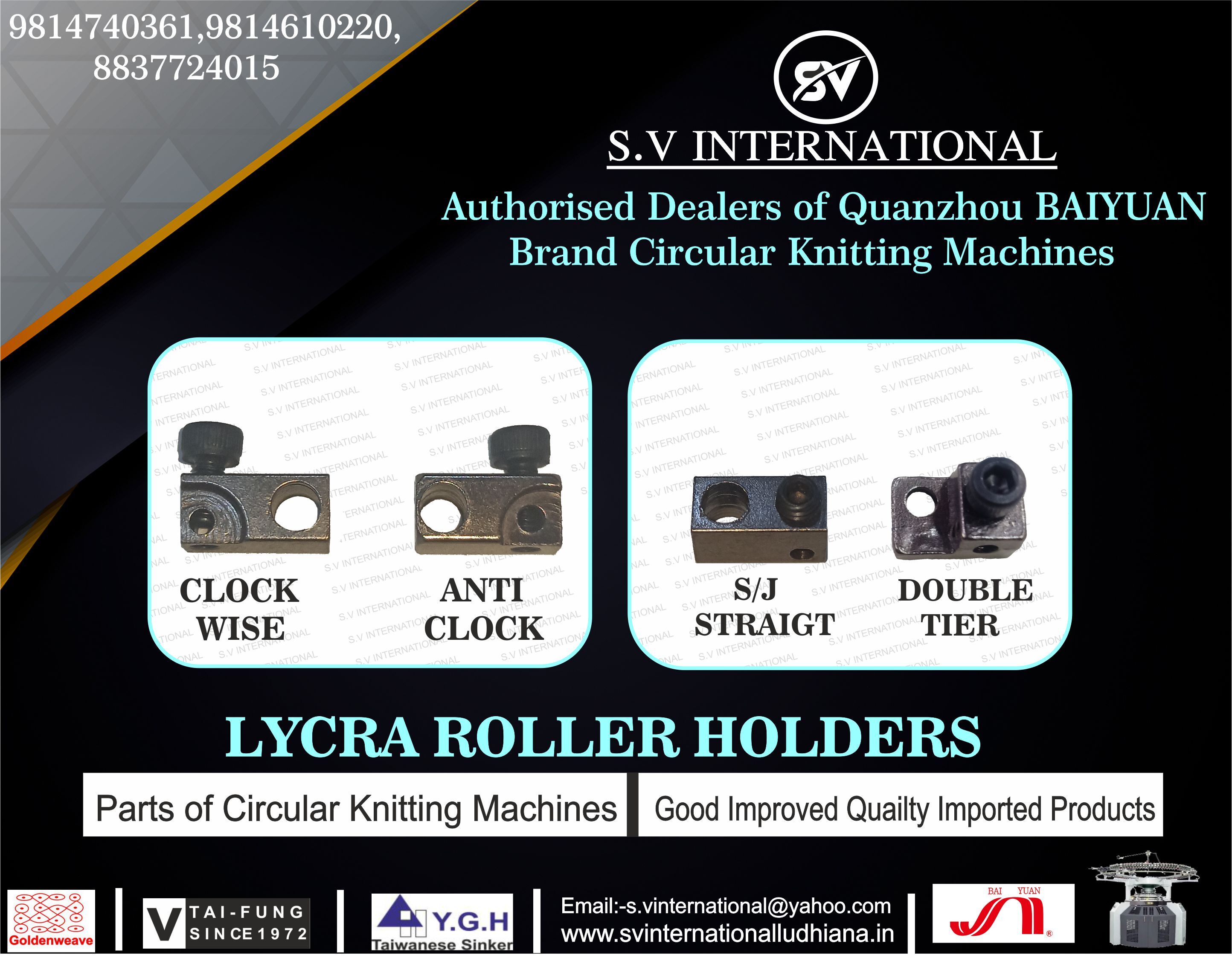 Lycra Roller Holders - Metal Alloy, Variable Dimensions, Dark Gray | Durable Design, Easy Installation, Precise Fit, Reliable Function, Versatile Types