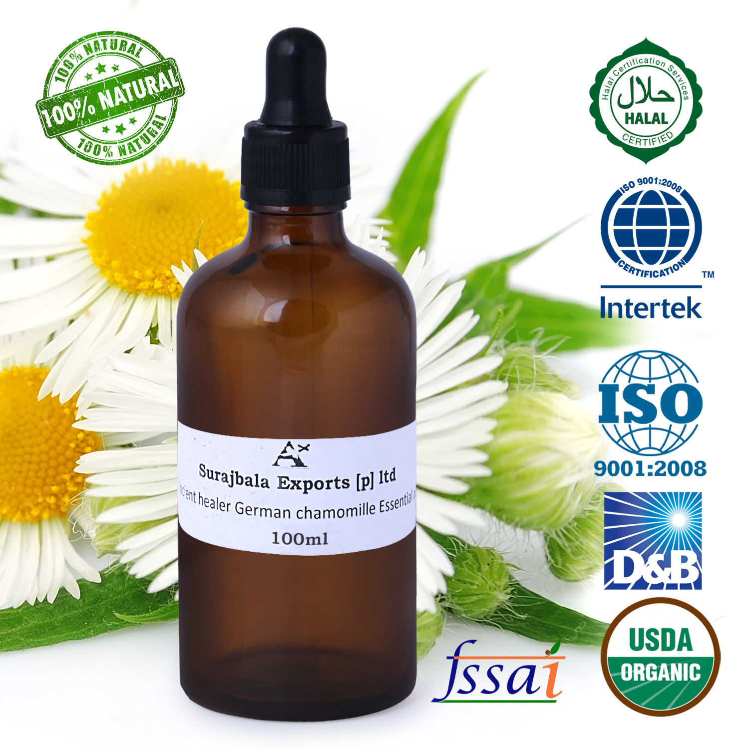 1000 Ml German Chamomile Essential Oil Ingredients: Herbal Extract