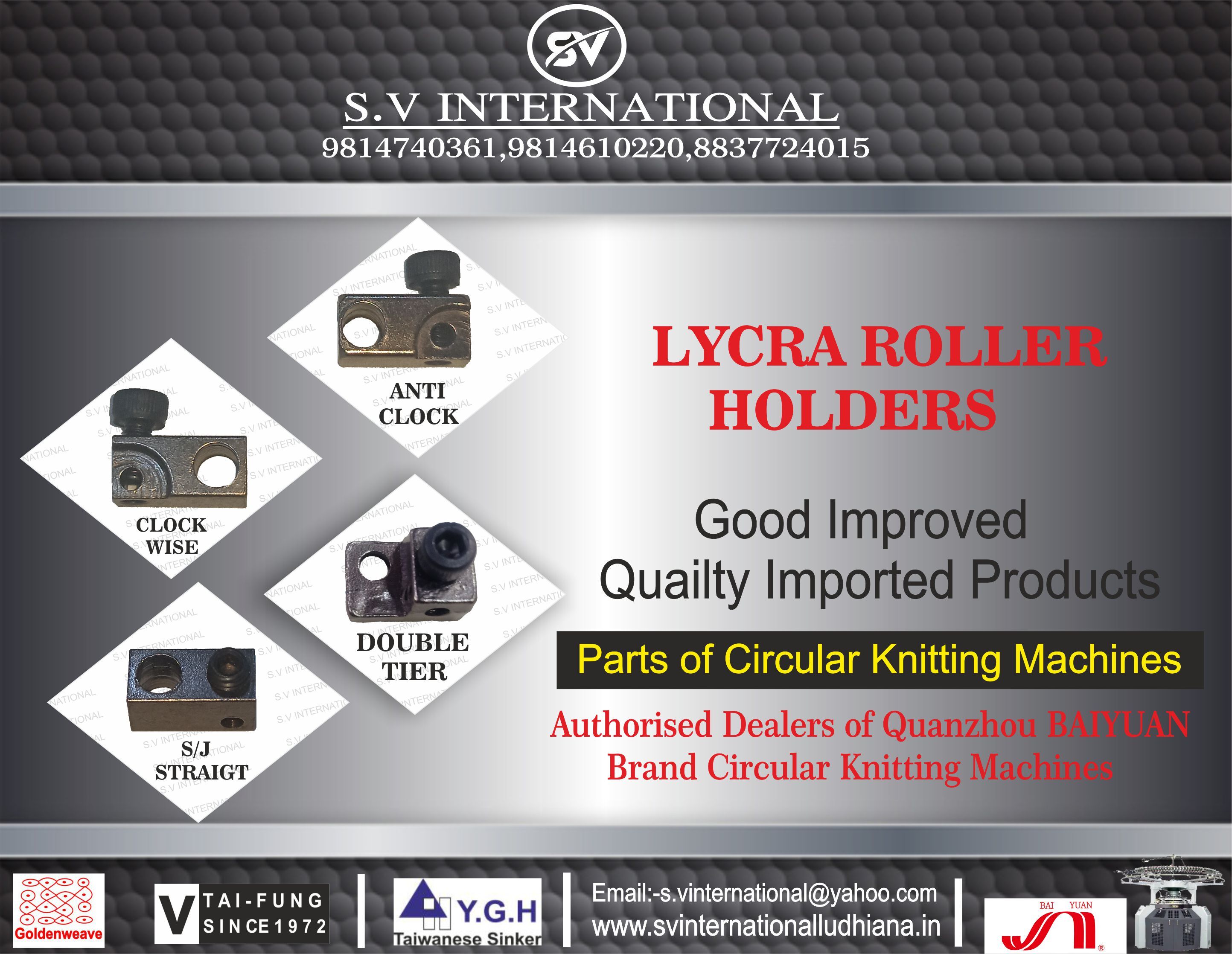 Lycra Roller Holders - Metal Alloy, Variable Dimensions, Dark Gray | Durable Design, Easy Installation, Precise Fit, Reliable Function, Versatile Types