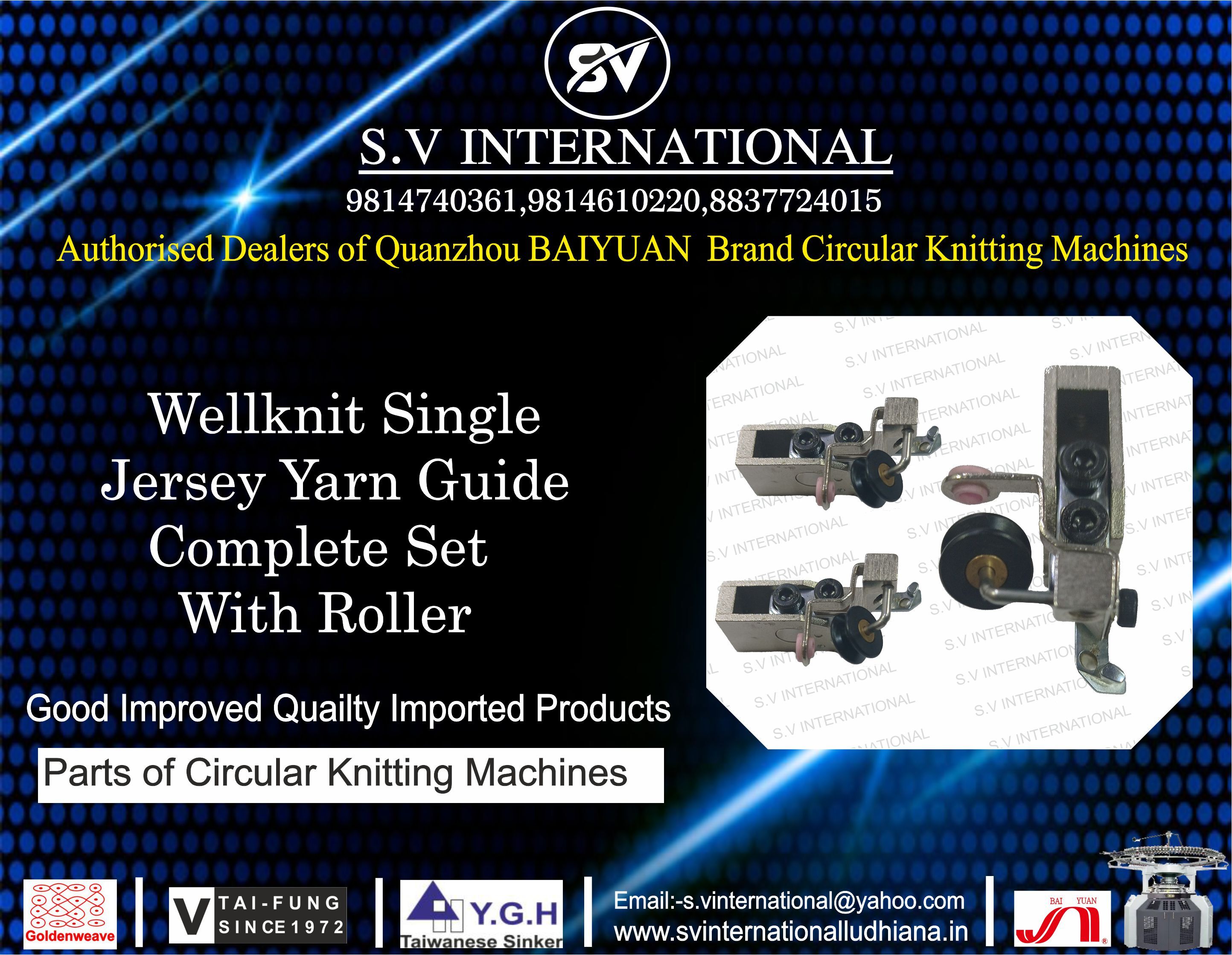 Wellknit Single Jersey Yarn Guide Complete Set With Roller