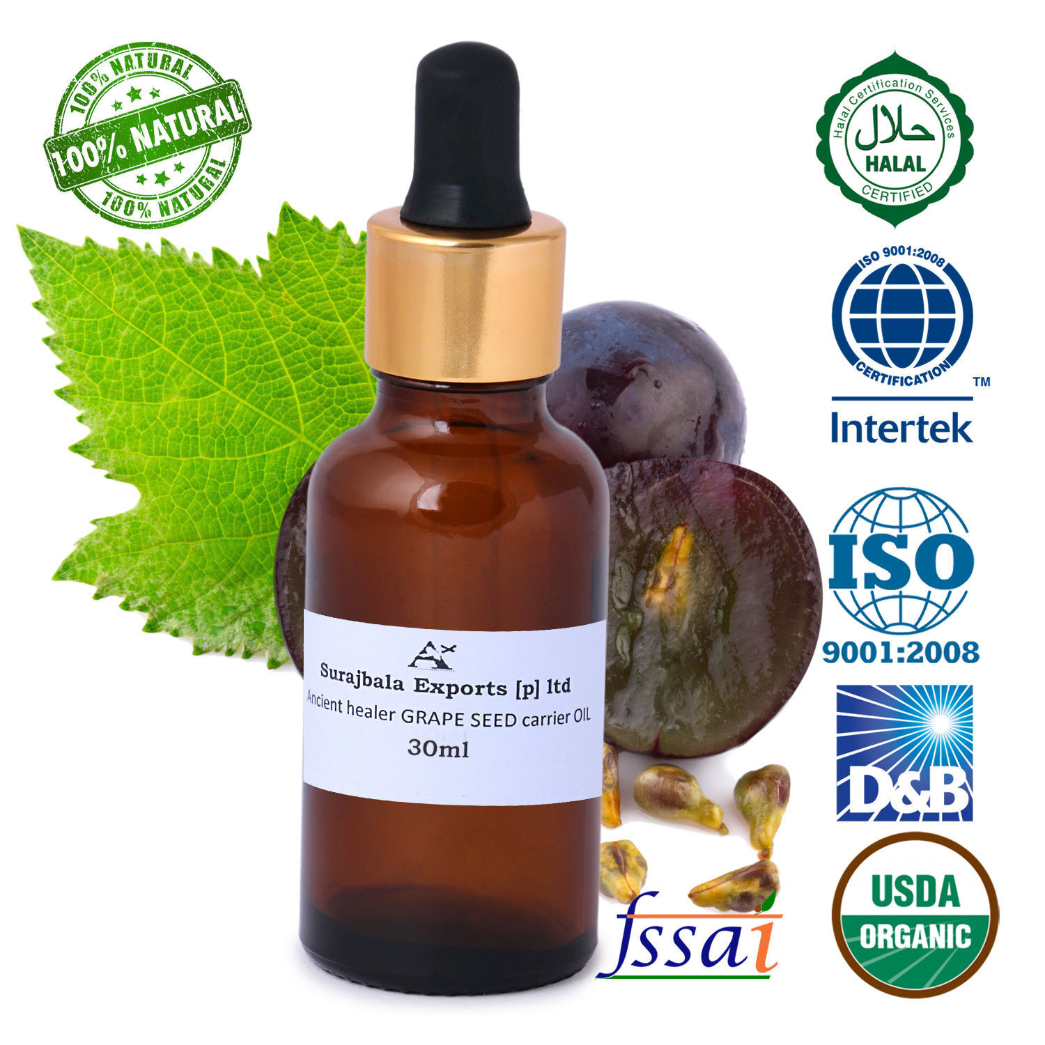 Grape Seed Carrier Oil 500 Ml Age Group: All Age Group