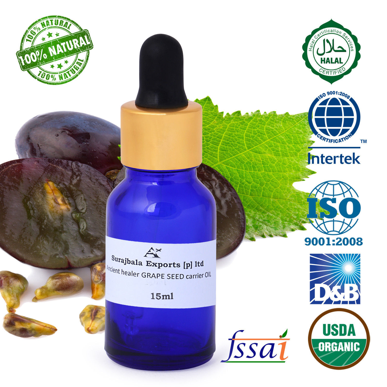 Grape Seed Carrier Oil 500 Ml Age Group: All Age Group