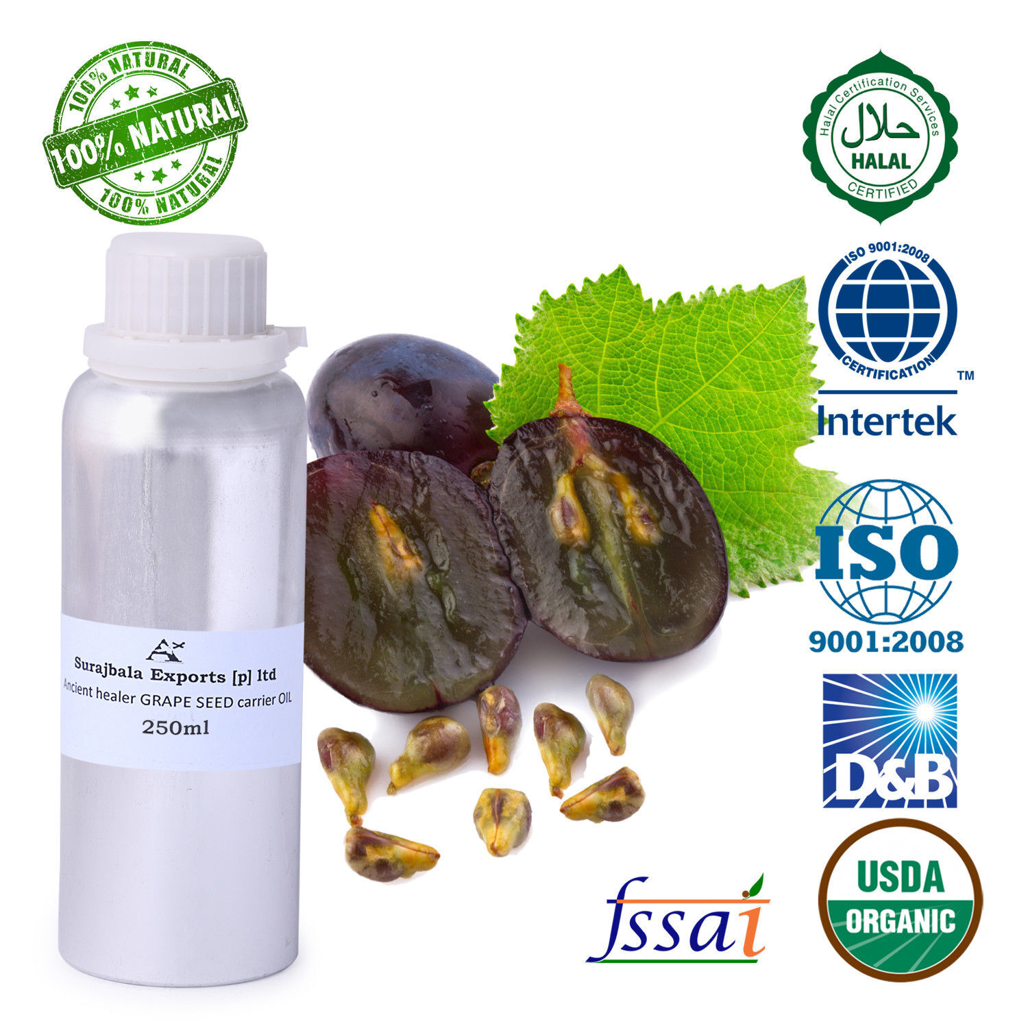 Grape Seed Carrier Oil 500 Ml Age Group: All Age Group