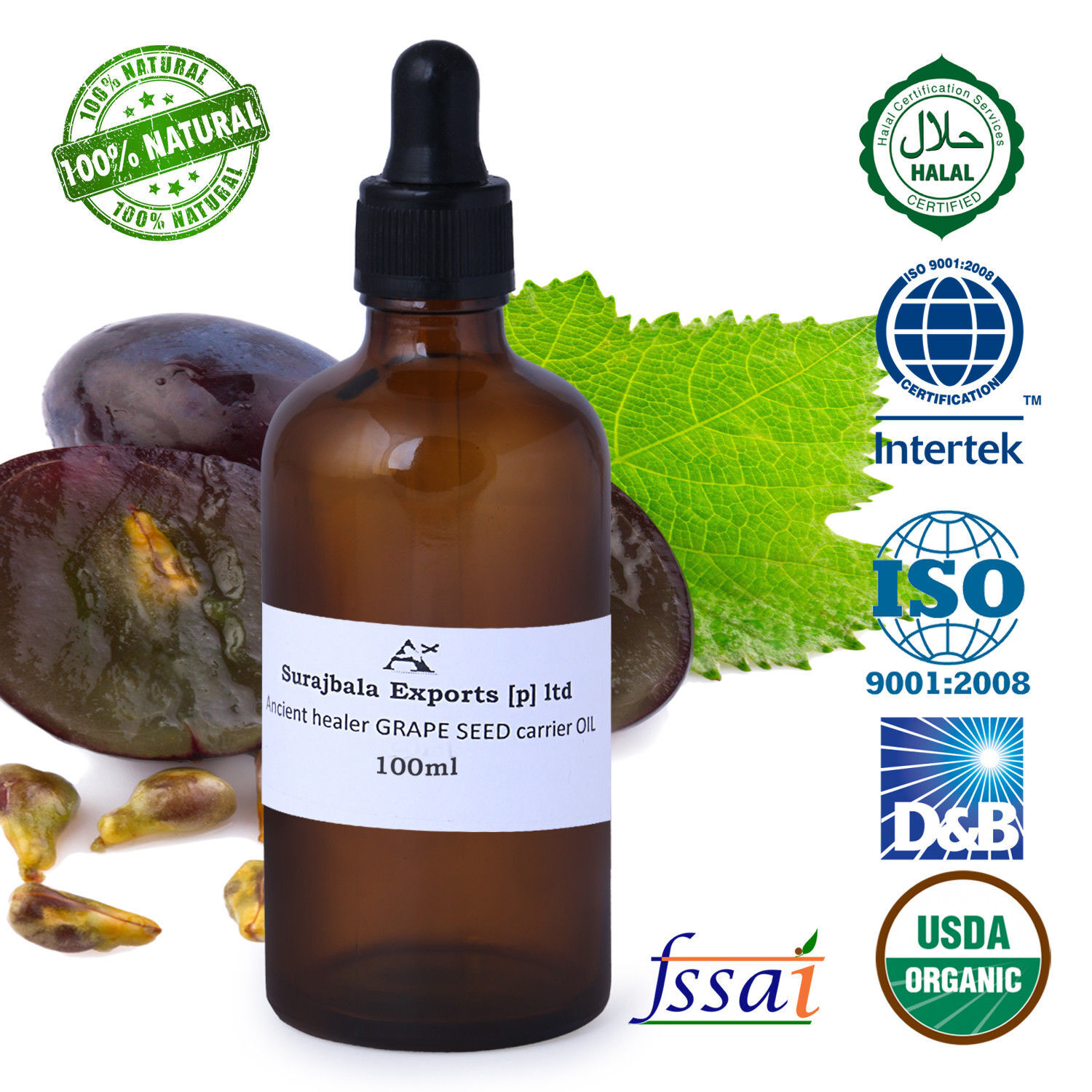 Grape Seed Carrier Oil 500 Ml Age Group: All Age Group