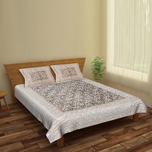Beige Bedding Set - 100% Cotton, Washable, Printed Design For Home Use