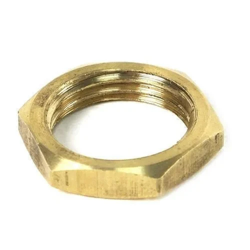 Brass Hex Lock Nut - Polished Stainless Steel, Premium Quality For Industrial Fastening Applications