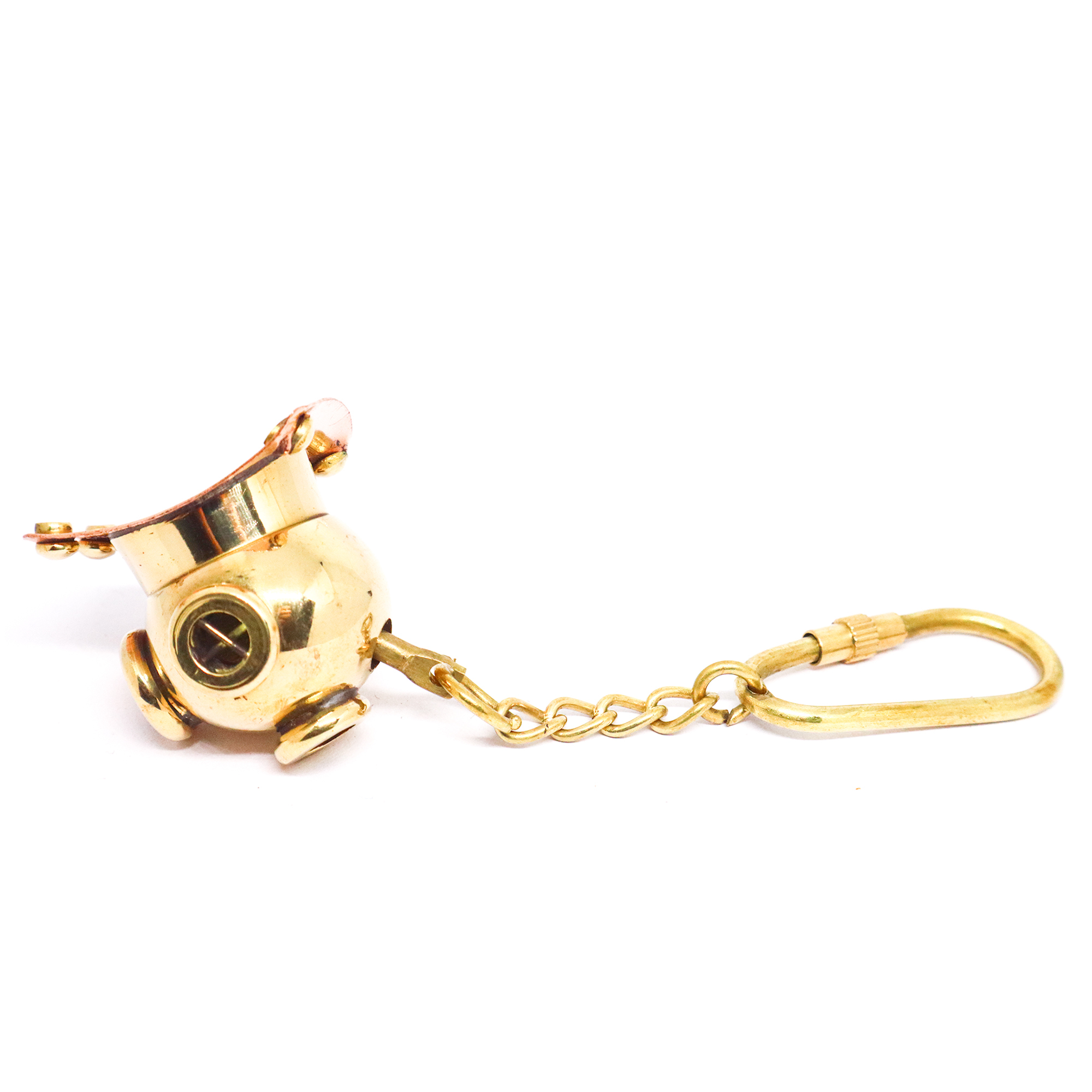 Brass Shiny Diving Helmet Key Chain