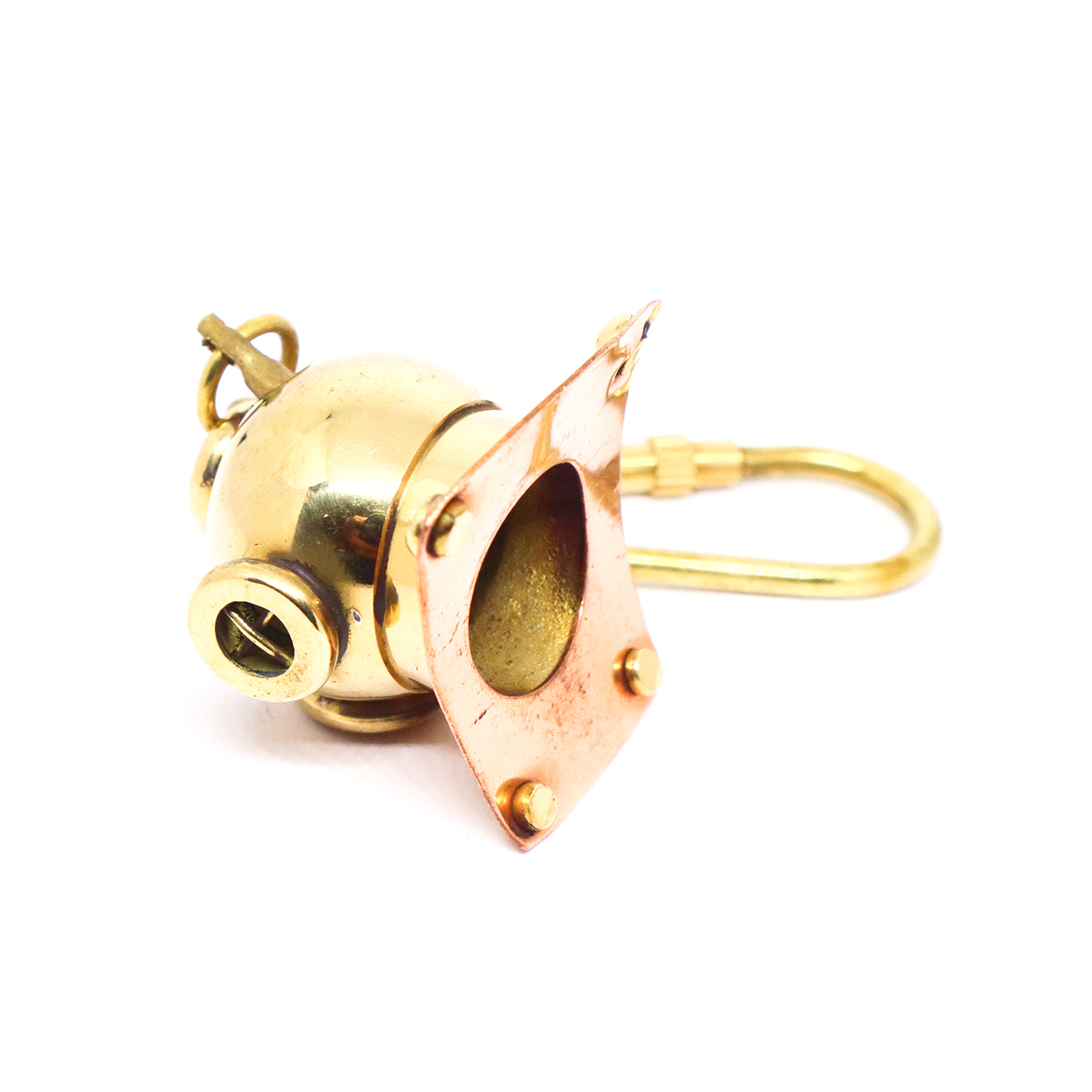 Brass Shiny Diving Helmet Key Chain