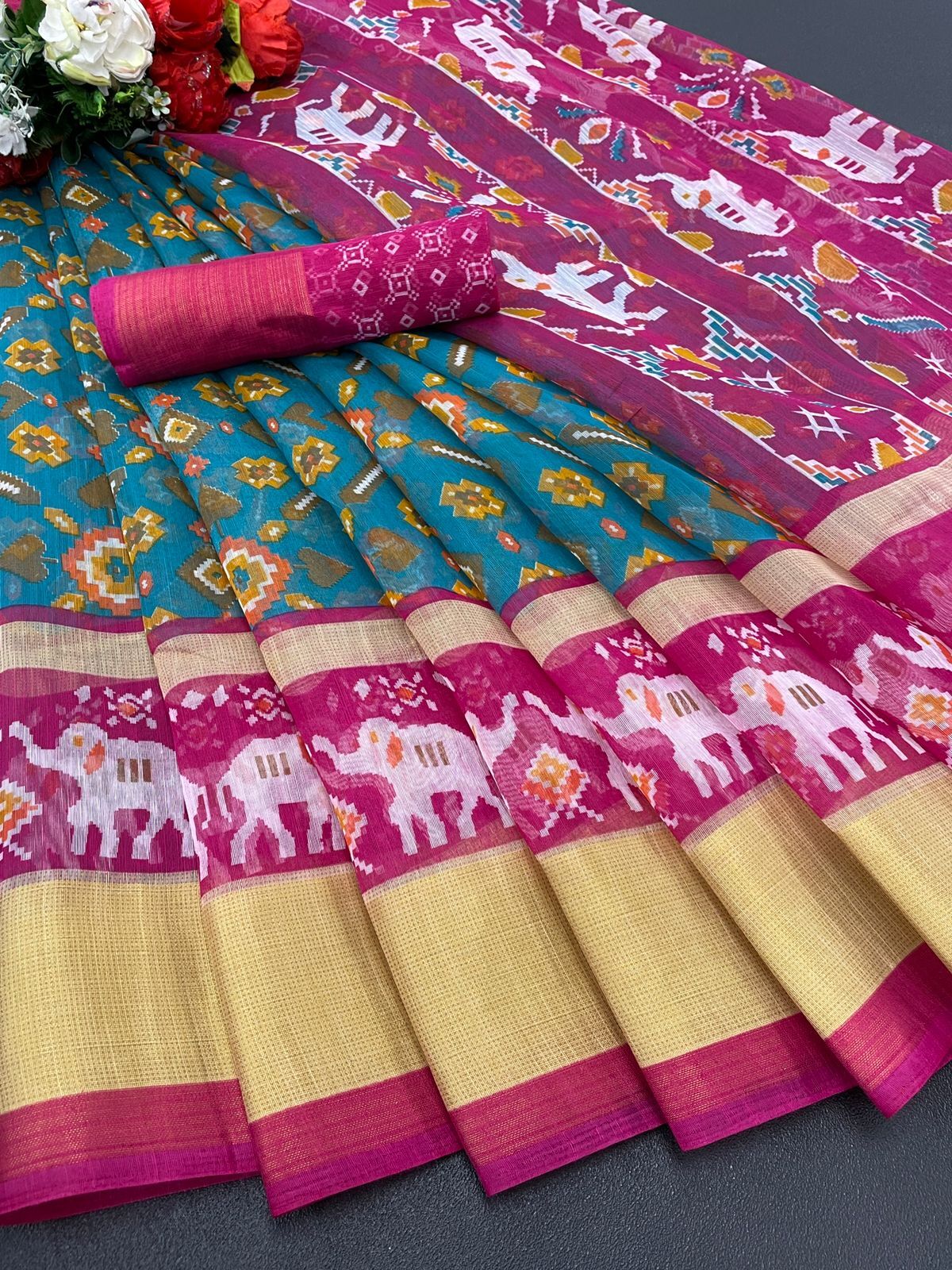 Cotton Saree Malprint