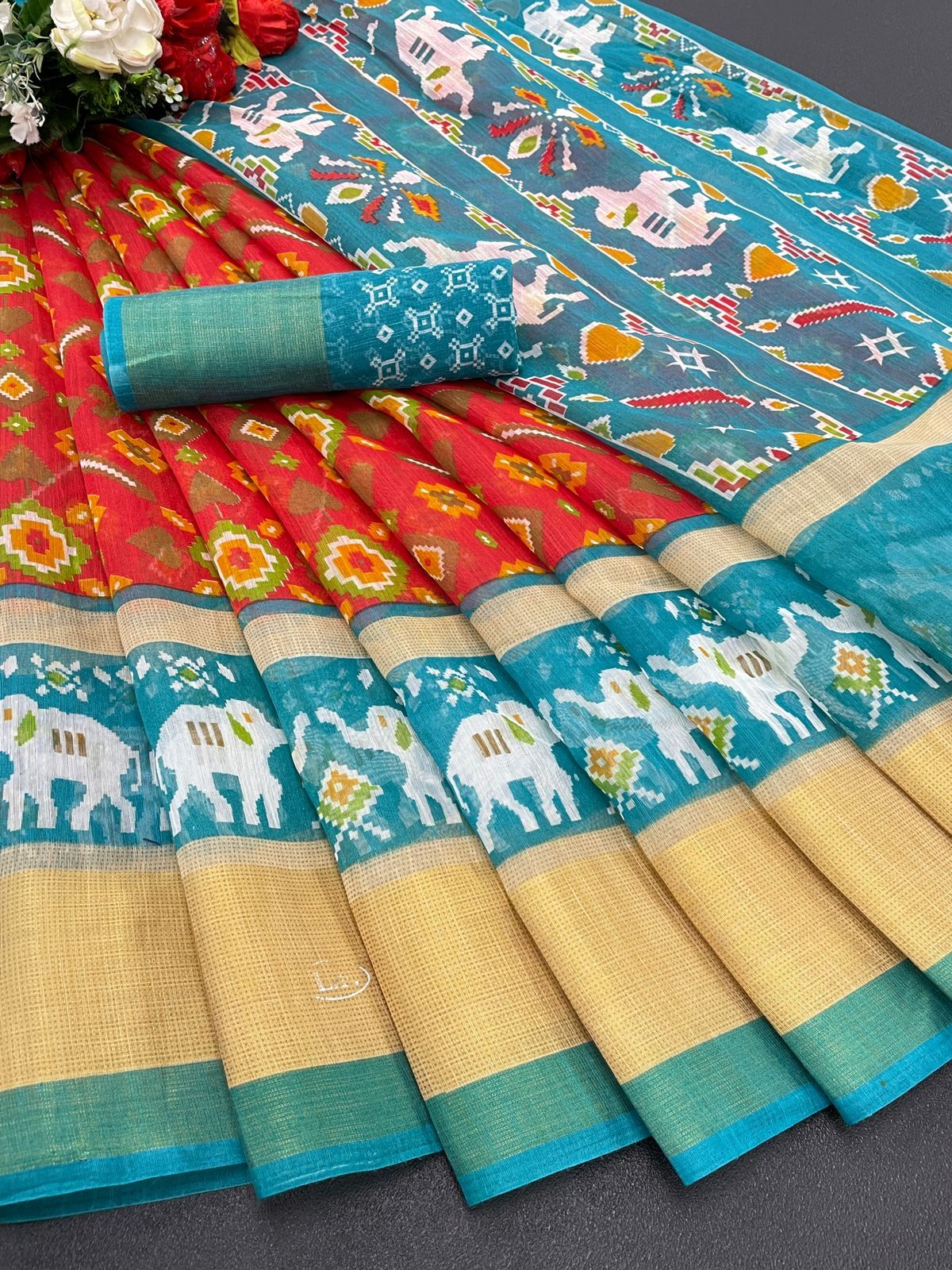 Cotton Saree Malprint