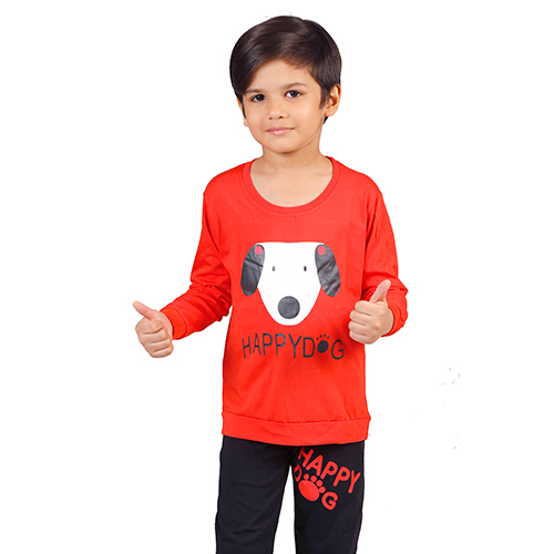 Red Boys Modern T-shirt And Trouser