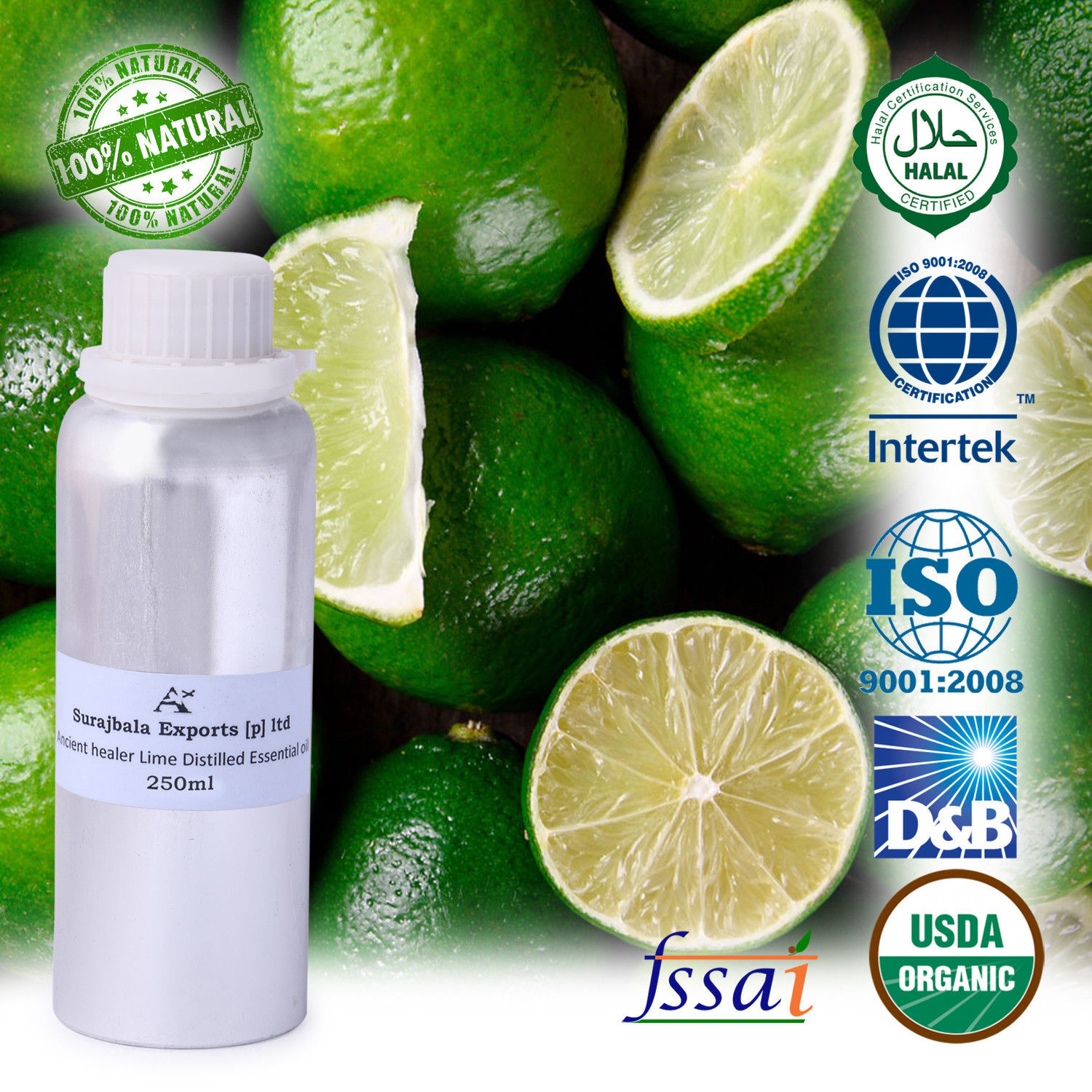 1000 Ml Lime Distilled Essential Oil Age Group: All Age Group