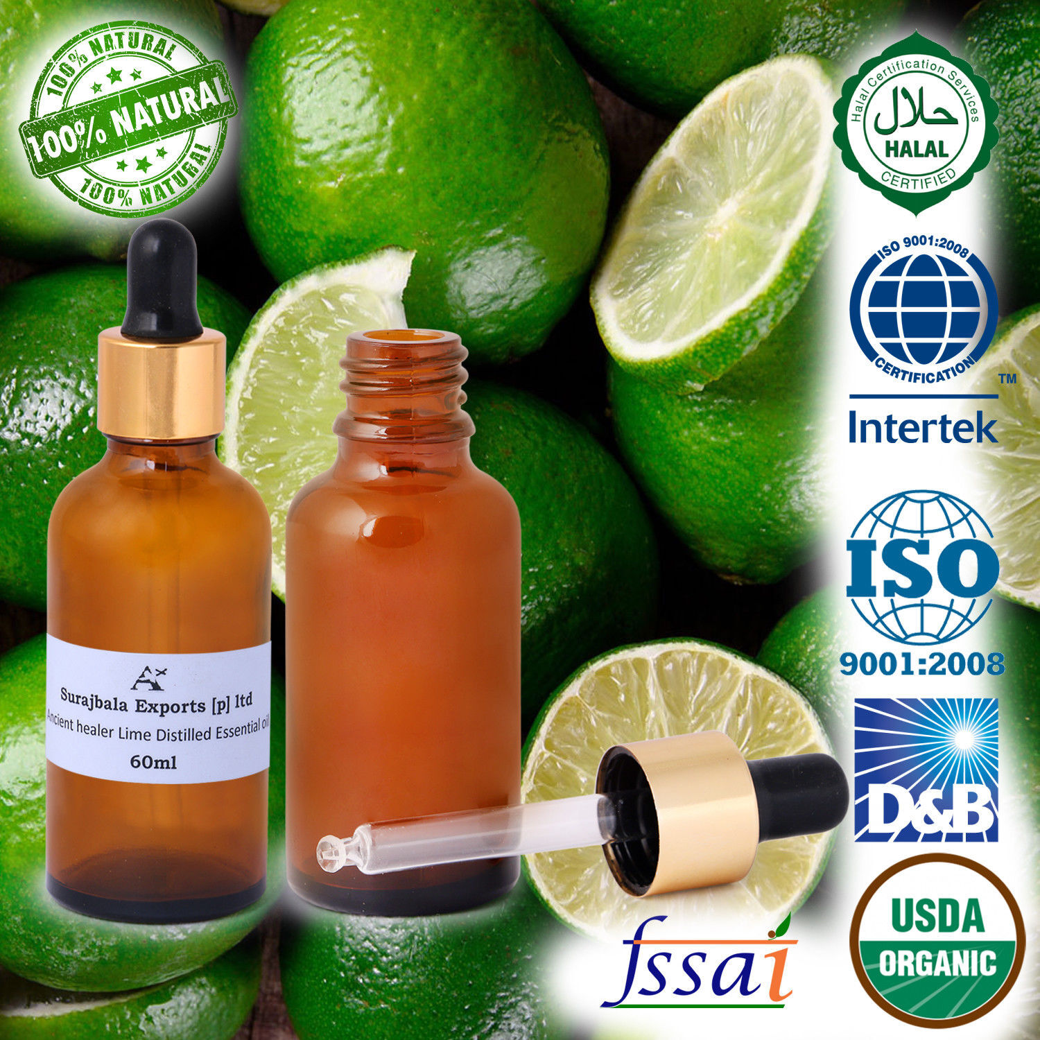 1000 Ml Lime Distilled Essential Oil Age Group: All Age Group