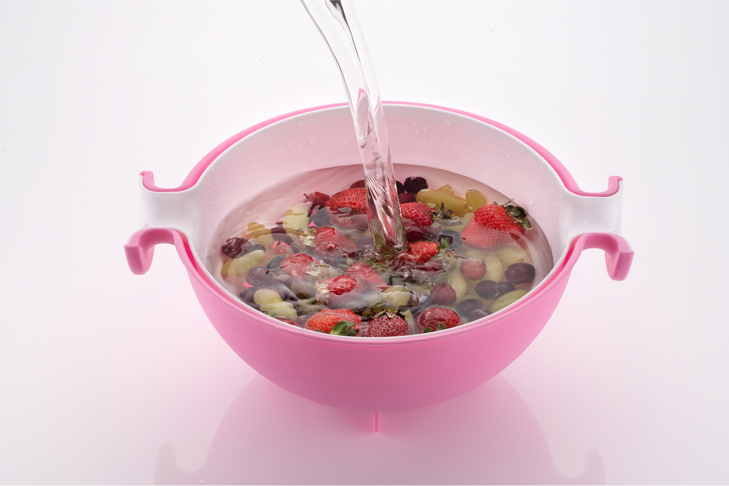 Multipurpose Fruit Basket - Bpa Free Pp, 3 In 1 Plastic Colander In Multi Color, Durable And Easy To Clean