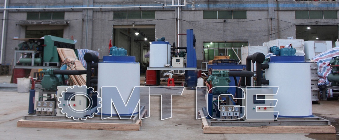 Blue 5000kg Flake Ice Machine Air Cooled Type