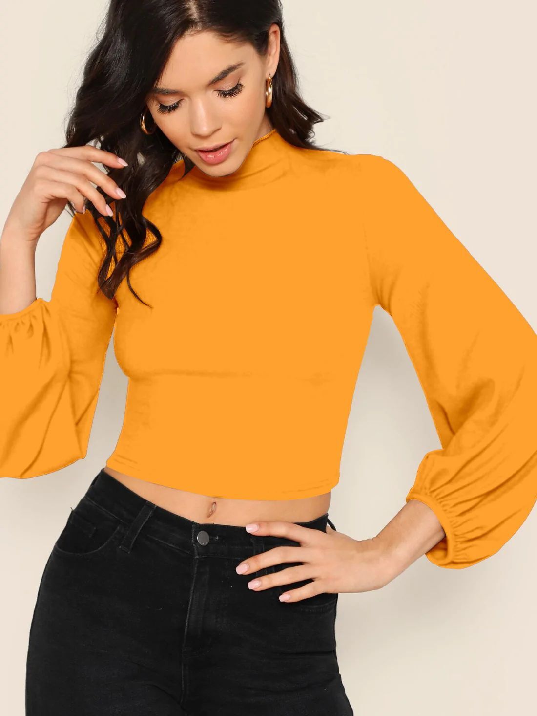 Fancy Top - Imported Georgette, Adult Size, Bell Sleeve, V-neck, Red Color | Perfect For Casual Wear, Parties, And Everyday Use
