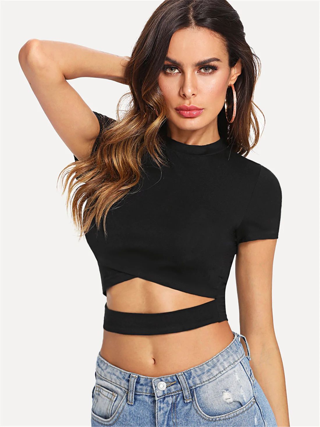 Fancy Top - Imported Georgette, Adult Size, Bell Sleeve, V-neck, Red Color | Perfect For Casual Wear, Parties, And Everyday Use