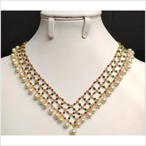 White Pearl Bead Necklace