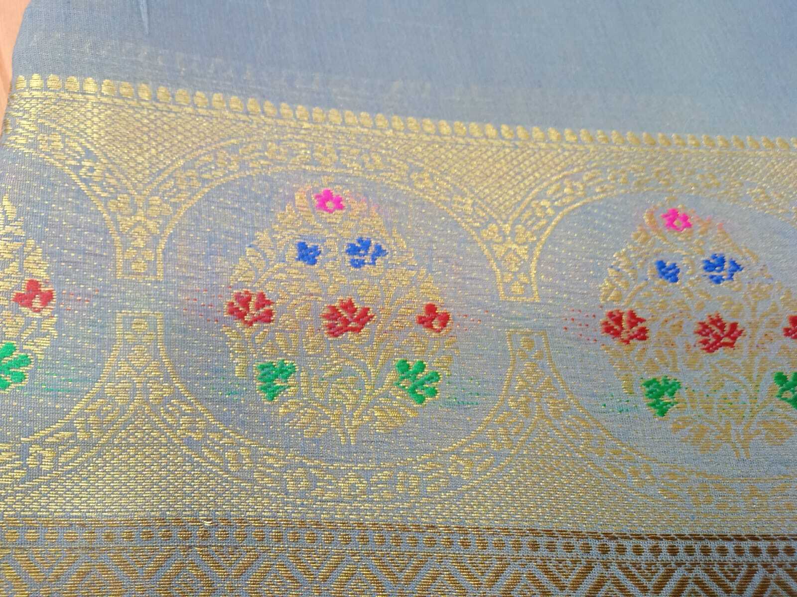 Blue Berry Cotton Saree - Color: 8 Color