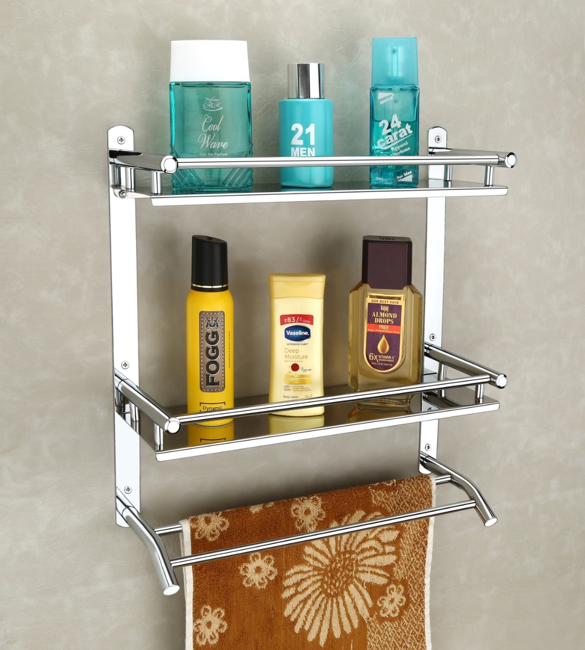 Shelf Accessories - Stainless Steel, Rectangular Shape | Glossy Silver Finish, Durable Quality And Elegant Design For Enhanced Display