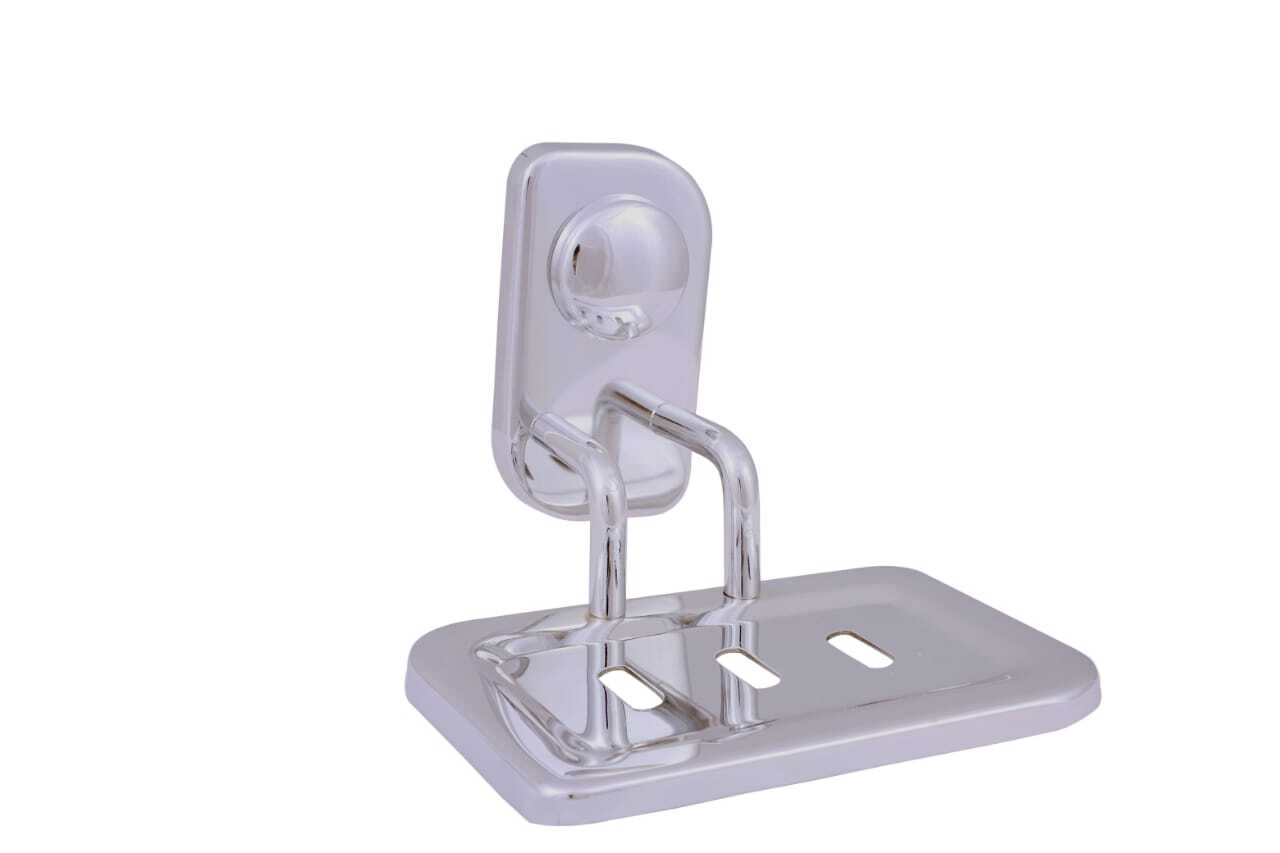 Single Soap Dish - Stainless Steel, Rectangular Shape | Glossy Silver Finish