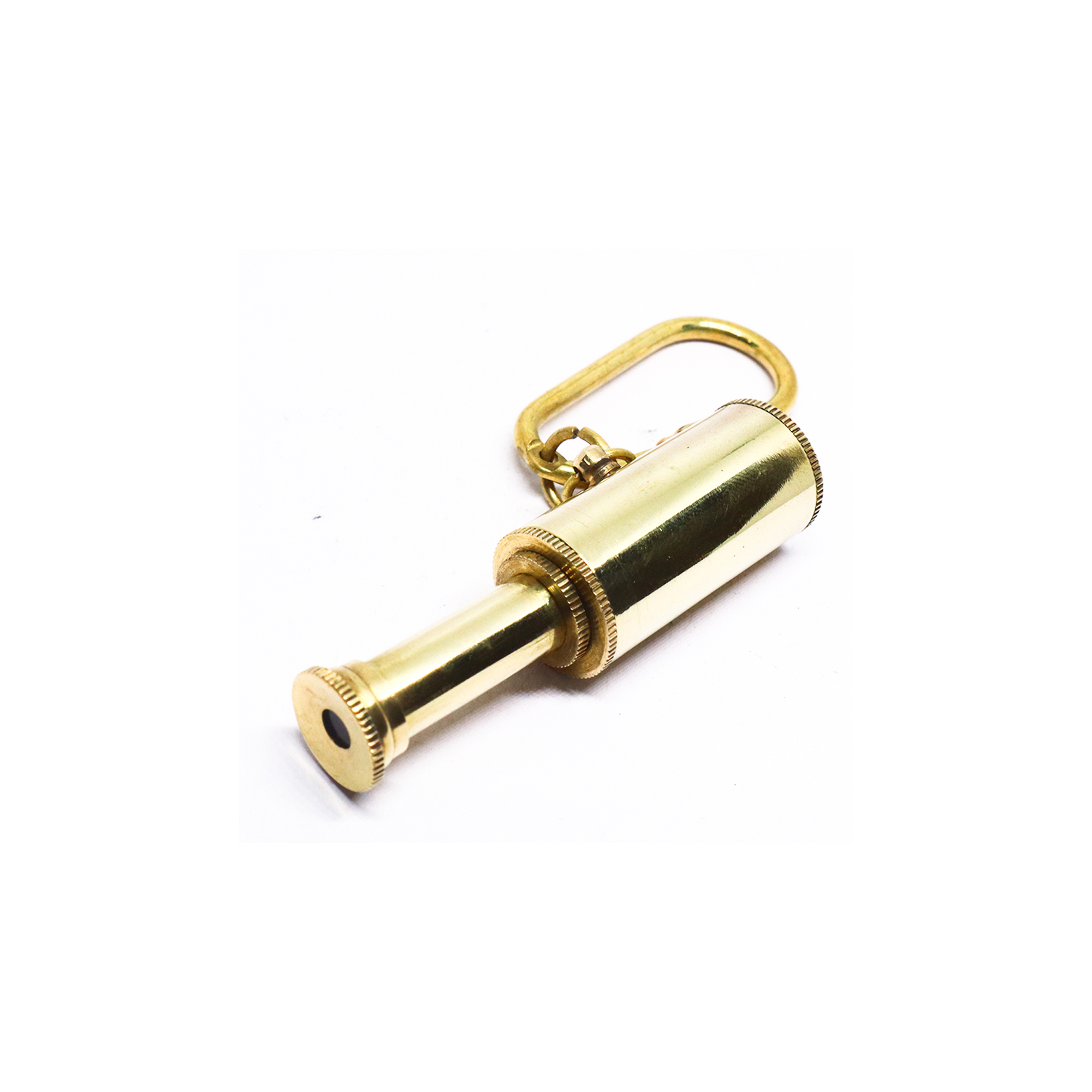 Brass Shiny Hand Held Pocket Telescope Key Chain