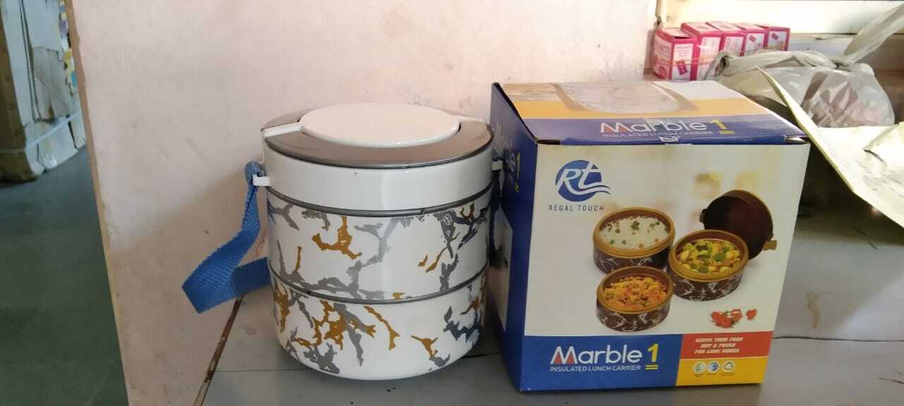 Marble 3 - Insulated Lunch Box | Black Color, Ideal For Keeping Meals Fresh And Hot, Perfect For Work Or School Use